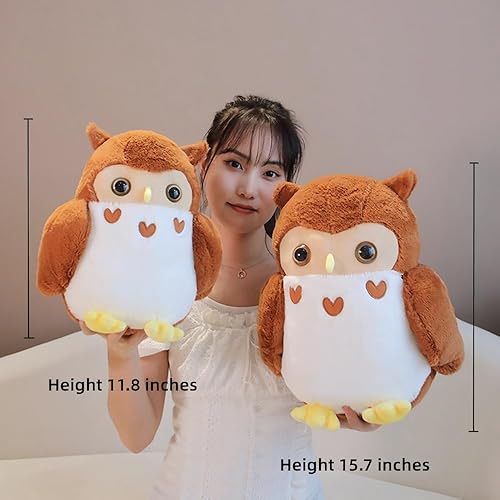 Miniatura 2 de Juguetes de peluche de búho marrón, almohada súper suave de peluche de búho, bonito regalo de cumpleaños de Navidad para niños y niñas (búho