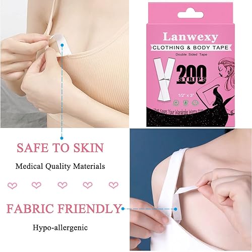 Miniatura 2 de Lanwexy Double Sided Tape for Clothes, Fabric Tape for Clothes and Body, Fashion Clothing Tape for Women Dress, Clear Tape