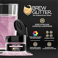 Vista 2 de Brew Glitter - Purpurina comestible rosa claro para bebidas, cócteles, cerveza y bebidas 1 frasco de 4g