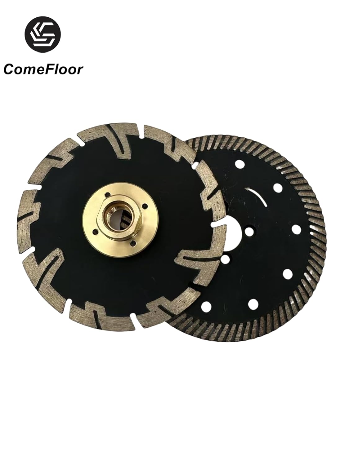 Solid Brass Flush Mount Adapter Flange for Quad Diamond Saw Blade, 5/8”-11 Thread，5 Pack