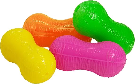 Ruff Dawg Ruff-Flex Weenut Treat-Fillable Dog Toy, SM, Assorted Colors