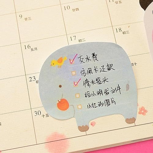 Miniatura 9 de 20 hojas de notas adhesivas de animales lindos, bloc de notas, bloc de notas, bloc de notas kawaii panda conejo, suministros de mensaje, oficina,