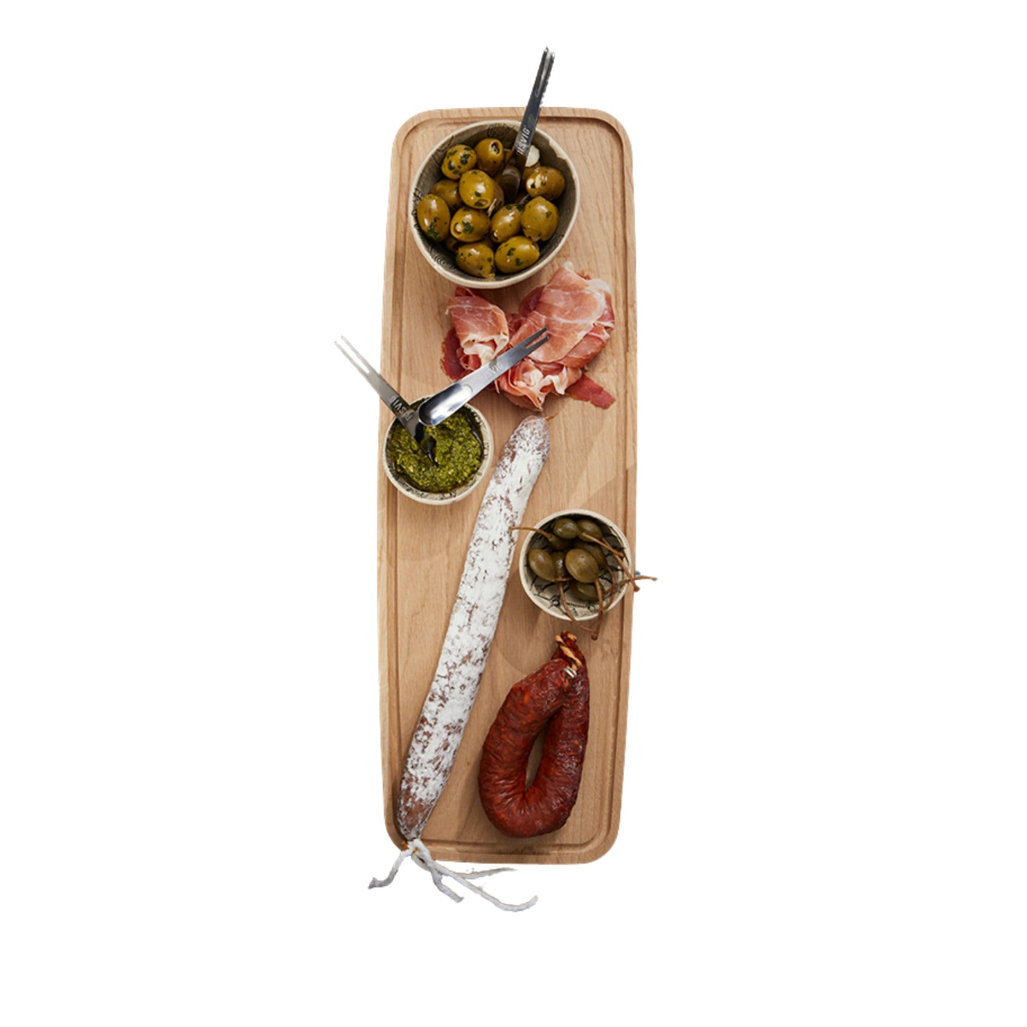 Quaarc Tapas Servierbrett (54x18 cm) – Premium Eiche Servierplatte für Antipasti, Käse & Snacks – Ergonomisches Design von Jacob LETH-Espensen – Langlebig & Antibakteriell