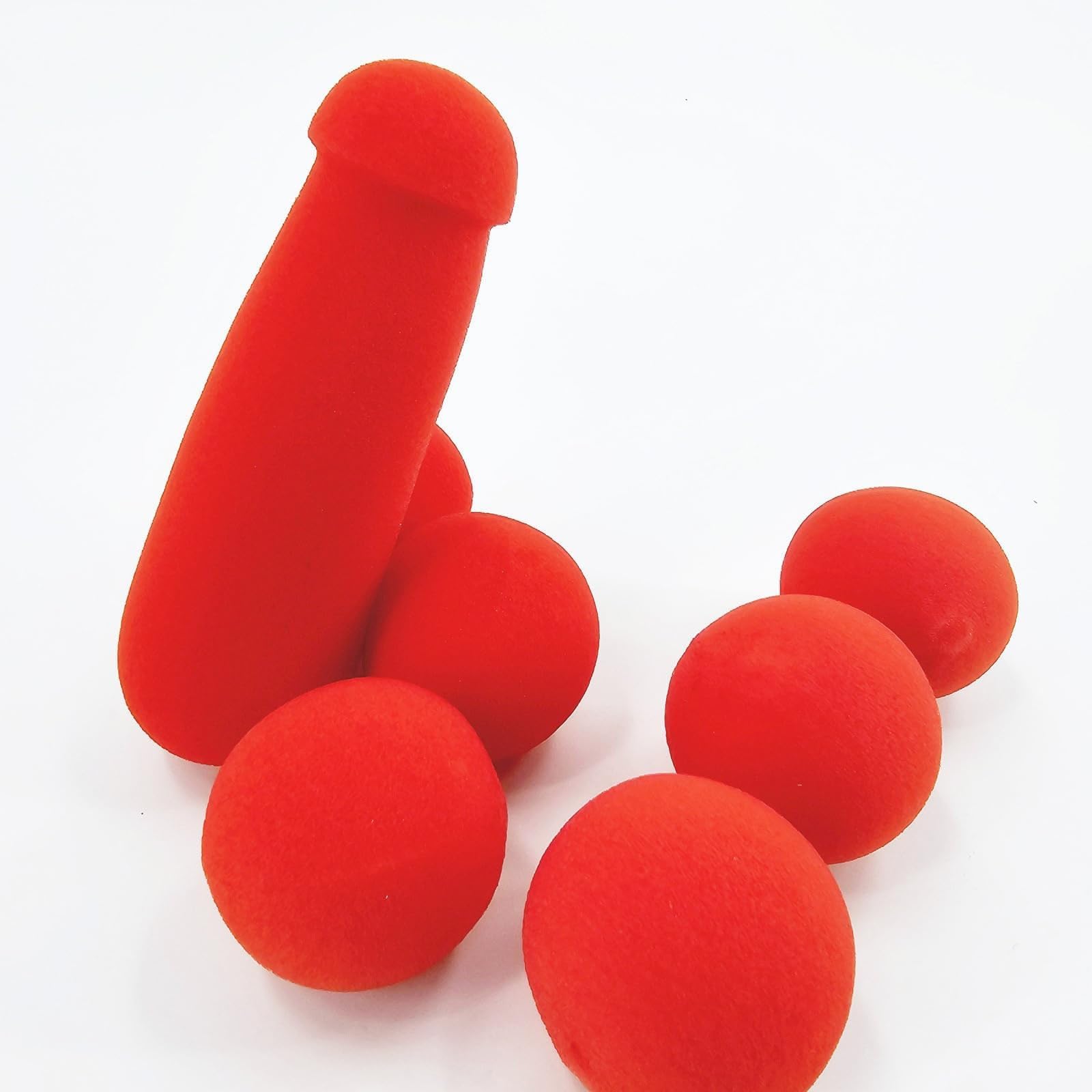 Spugna a forma di banana con 4 palline di spugna rosse, divertenti accessori magici da palcoscenico, gadget scherzosi che stimolano l'immaginazione, per commedia, strada e principianti. ,2pcs