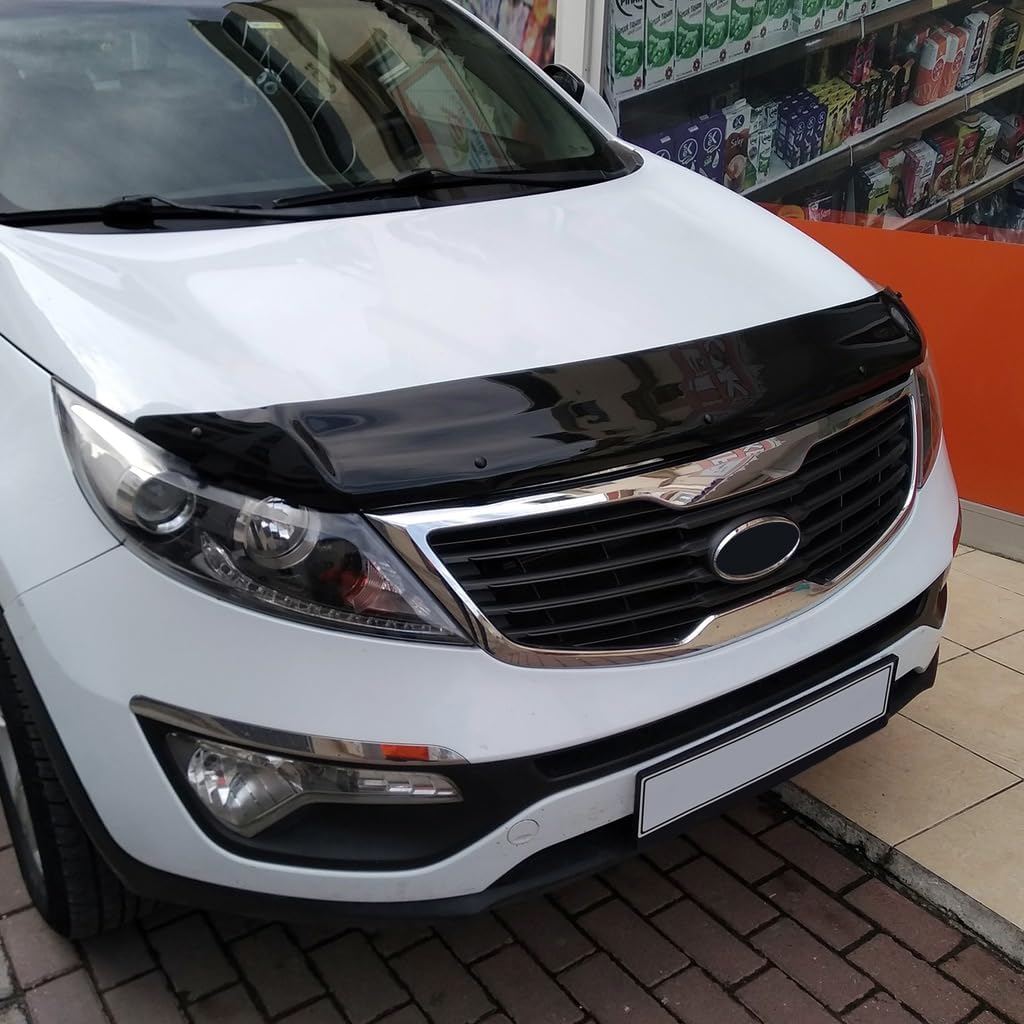 For Kia Sportage 2011 2012 2013 2014 2015 Bonnet Protector Guard Front Bug Shield Hood Deflector Hood Stone Hood Shields Piano Black