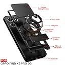 AELVOUX Oppo Find X9 Pro 5G Back Cover | Armor Camera Slider 360 Degree Rotating Finger Ring Holder Case with Bracket Stand Back Case Cover (Compatible with MagSafe Accessories) (Black) gallery image