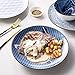 Y YHY 10 Inch Ceramic Dinner Plates, Serving Plates for Christmas & Thanksgiving Dinner, Porcelain Dinner Plates Set of 4, Microwave & Dishwasher Safe, Blue and White - 4 Pattern