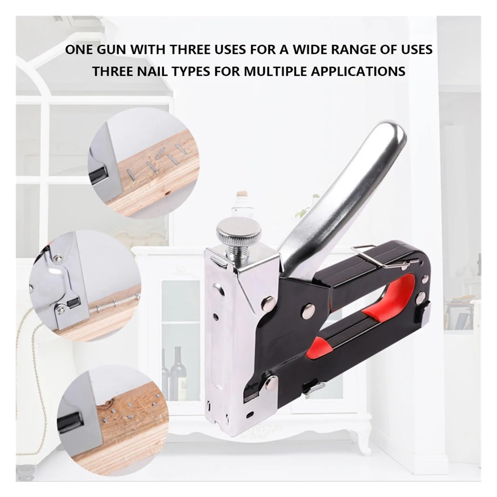 3 W 1 Pistolet Do Gwoździ DIY Meble Budowlane Zszywacz Tapicerka Wielofunkcyjny Home Decor Narzędzie Stolarskie Wydajne Dokładne Zszywanie