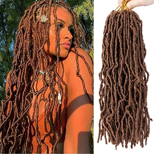 Soft Locs 18 Inch Faux Locs Crochet Hair 7 Packs Nu Locs Pre-Looped Crochet Locs Hair Brown Wavy Faux Locs Synthetic Hair Extensions (18 Inch (Pack Of 7), 30#)… #TOP2