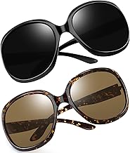Joopin Lunettes de Soleil Femme Oversize, Grandes Lunettes Soleil Polariées Surdimensionnées Rétro Vintage UV400