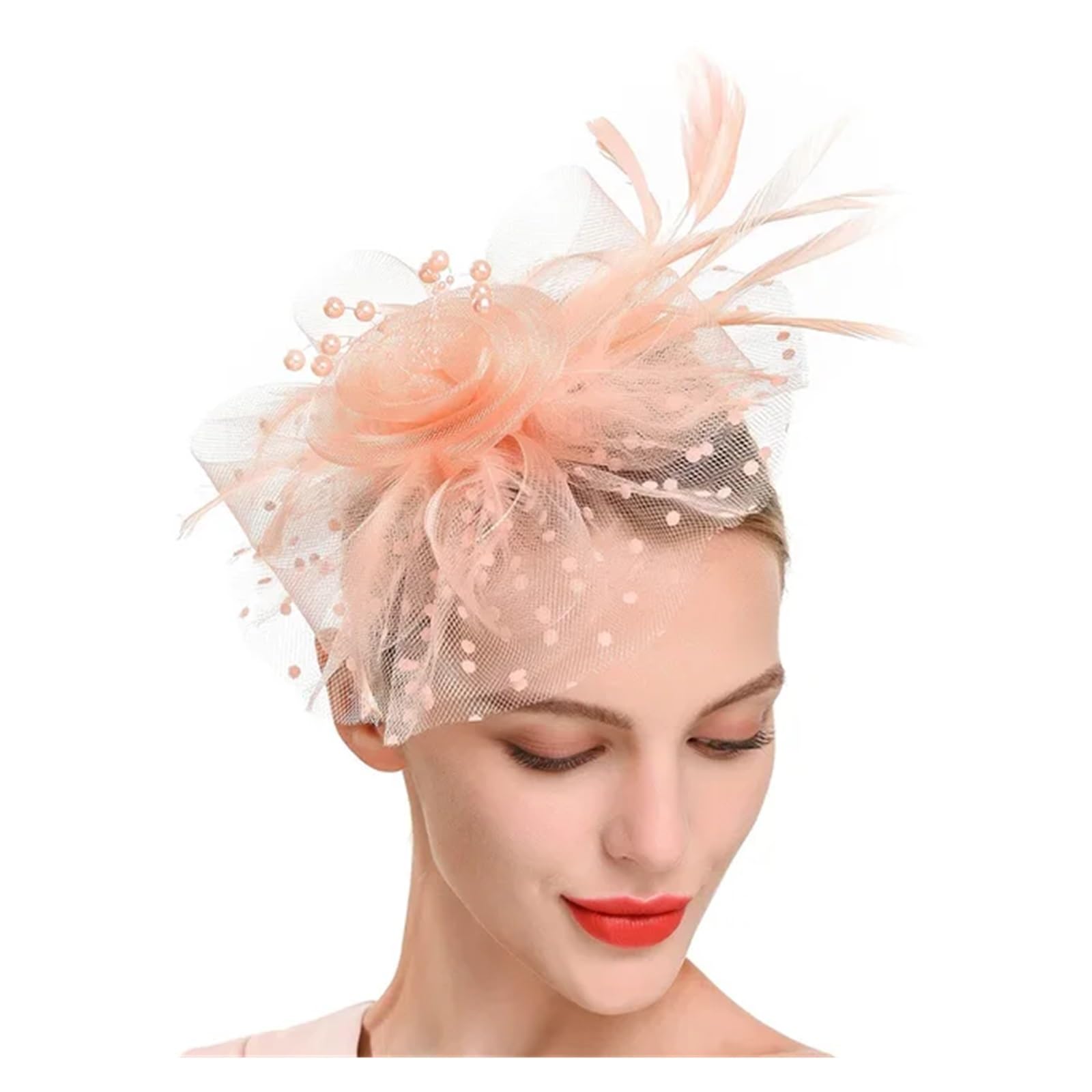 UALXPAO Wedding Hats Vintage Fascinators For Women Ascinator Hats For Wedding And Church Headband Hat Caps Tea Party for Tea Party,Weddings(Color2)