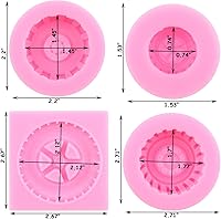 Vista 3 de Zixiang Molde redondo 3D para fondant, molde de silicona con forma de rueda de camión para decoración de pasteles, decoración de cupcakes, arcilla