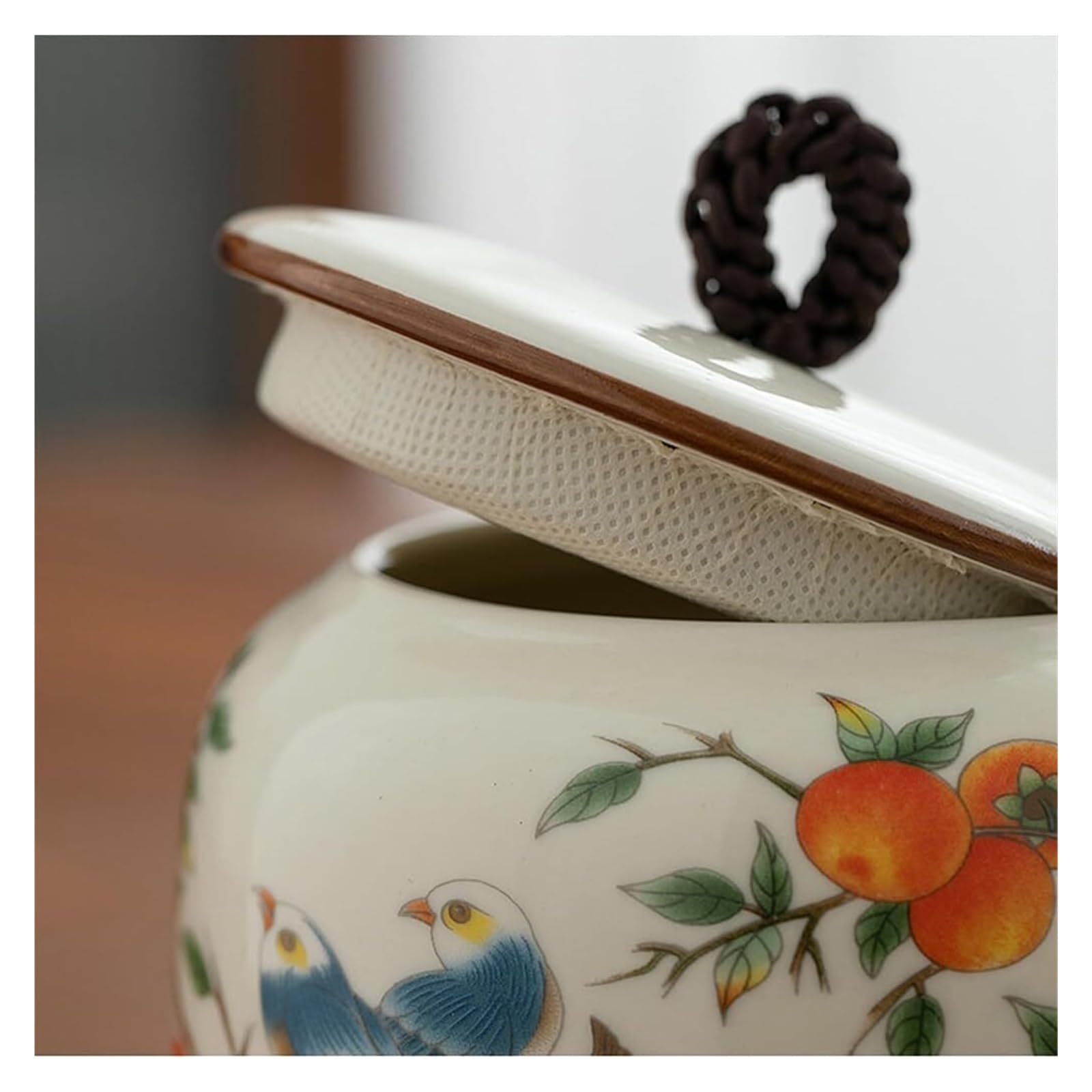 Pojemnik na herbatę z ceramiki Pottery Ceramiczny pojemnik na herbatę z pokrywką Vintage chińskie puszki puszka do kuchni herbata kawa salonu półka prezent D