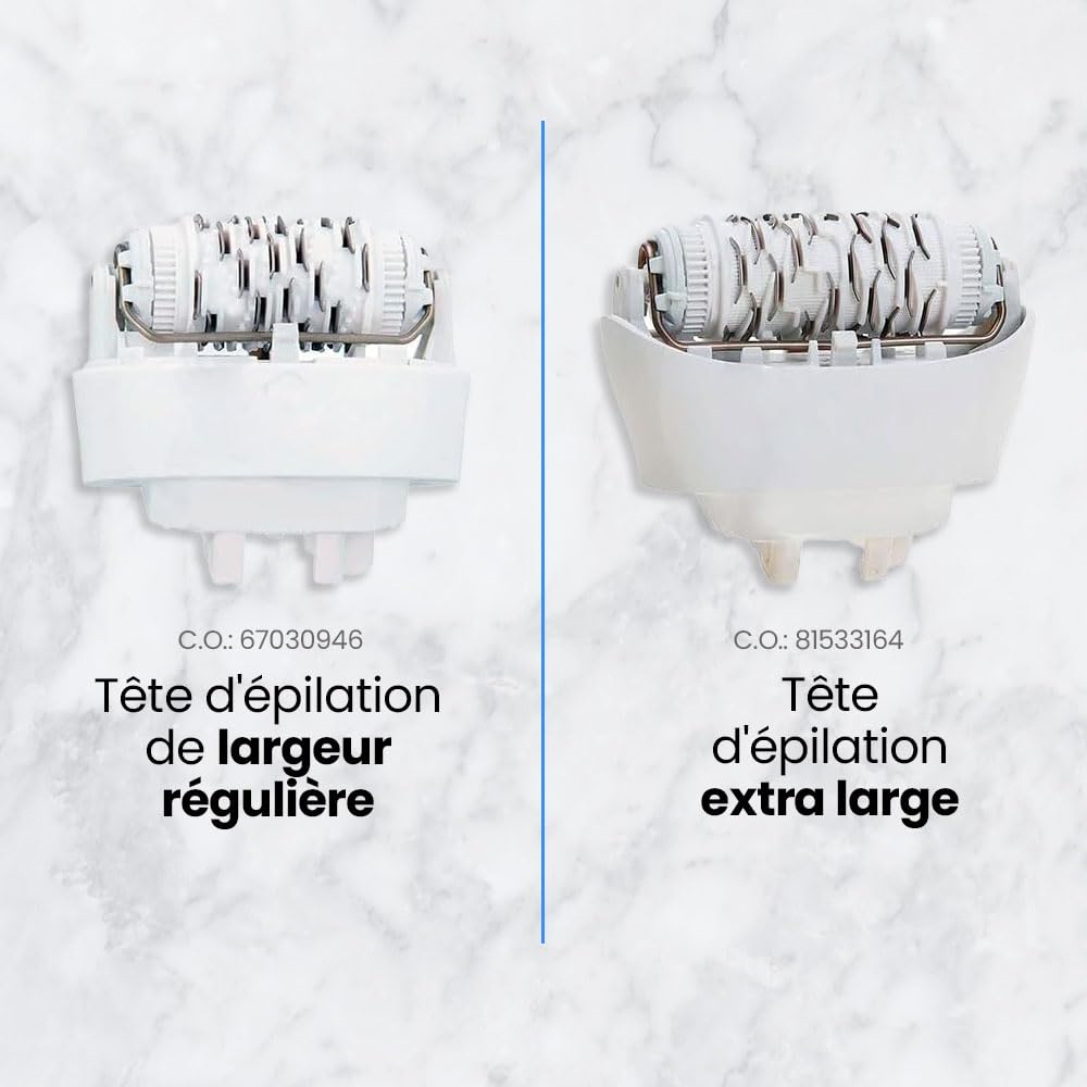 Anakel Home Tête d'épilation de Rechange 81533164 Compatible avec Braun Silkepil 7, Silkepil 9, Xpressive et SensoSmart, Tête Extra Large, Couleur Blanche