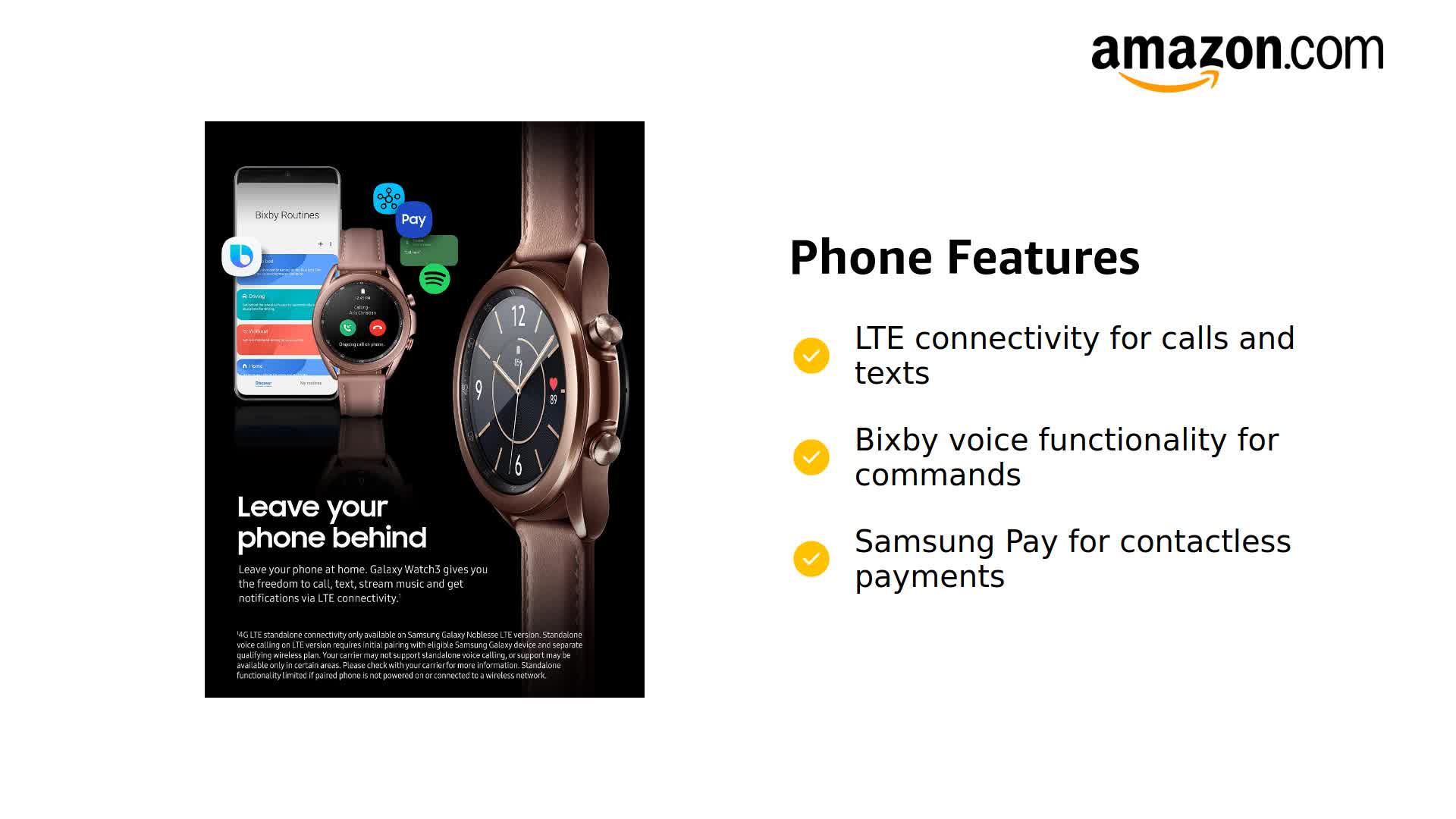 Amazon.com: Samsung Galaxy Watch 3 (41mm, GPS, Bluetooth, Unlocked