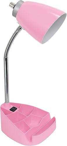 Miniatura 9 de Simple Designs LD1094-PNK - Lámpara de escritorio todo en uno de cuello de cisne de 18.5 pulgadas con soporte para iPad, soporte para libros y