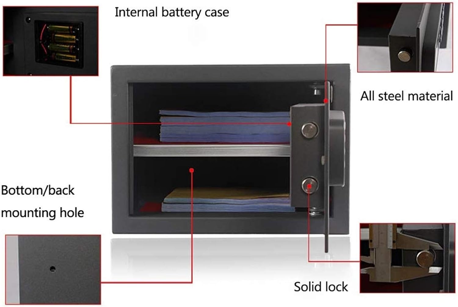 Box Digital Security Construction Hidden with Lock Wall-Anch Design Home Office Hotel Room Into The Wall Cabinet Solid Steel Good Safe