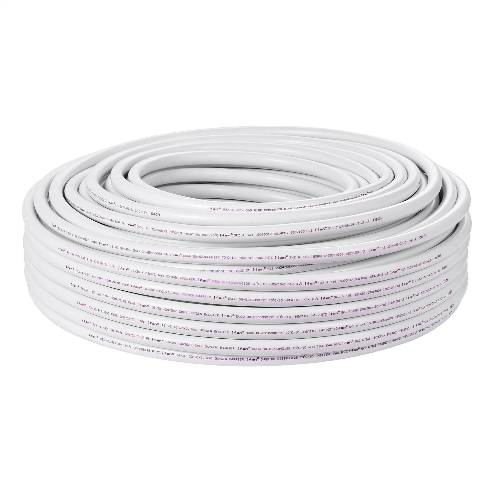 Tubo de agua potable, tubo de fontanería | Tubo flexible compuesto multicapa 328 pies | 0,08 pulgadas de grosor, base de calor radiante y cubierta de aluminio interior para fontanería y calefacción