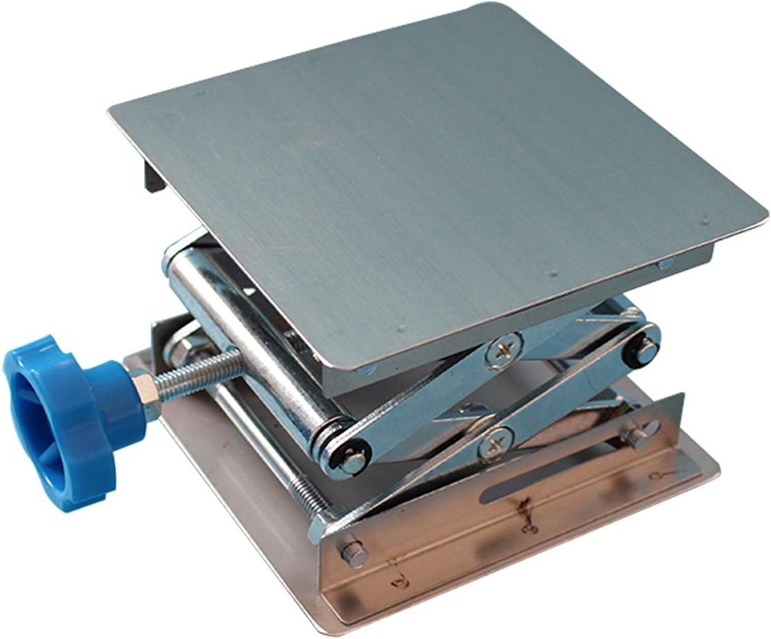 Stainless Steel Lab Jack Stand Table Lift Laboratory Mini Scissor Lift 4" x 4" with 6.6lbs Load Capacity