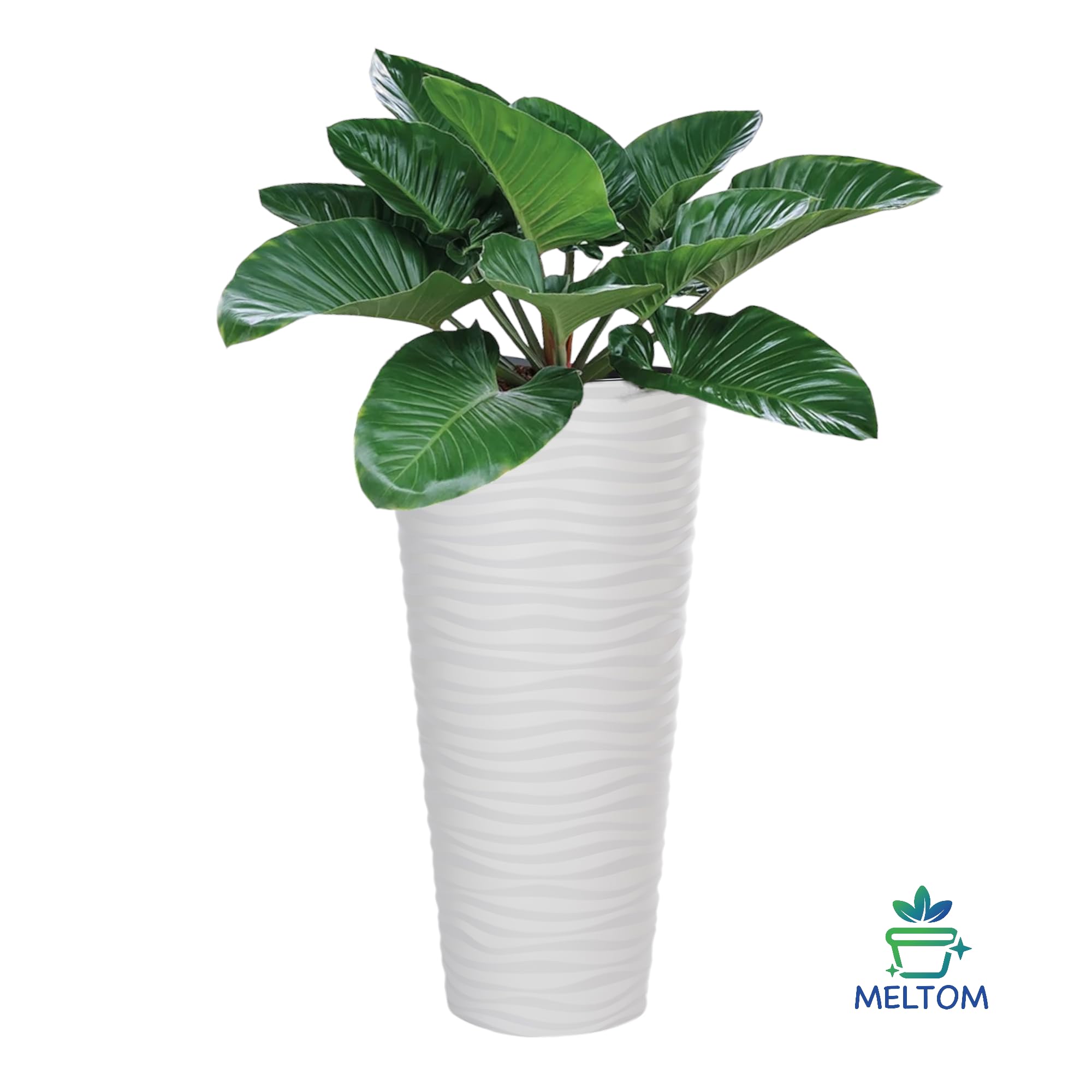 MELTOM Lot de 2 Pots de Fleurs Ronds Fins Effet 3D XXL 3XL