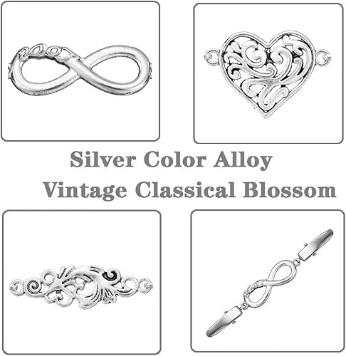 Vista 4 de Clips de suéter vintage, chal, vestidos de camisa, clips de cuello de cárdigan retro, clips de cadena para mujeres y niñas