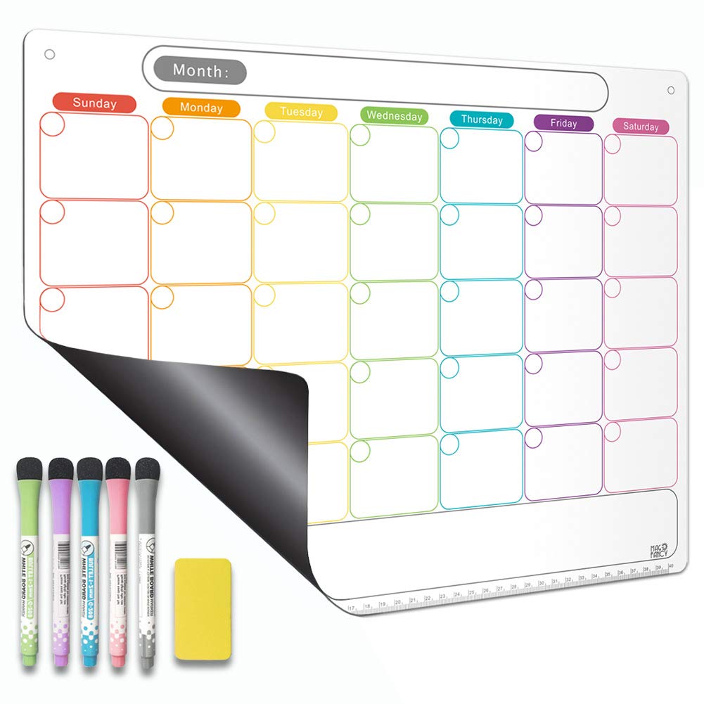 Dry Erase Calendar Kit Calendar for Refrigerator Monthly