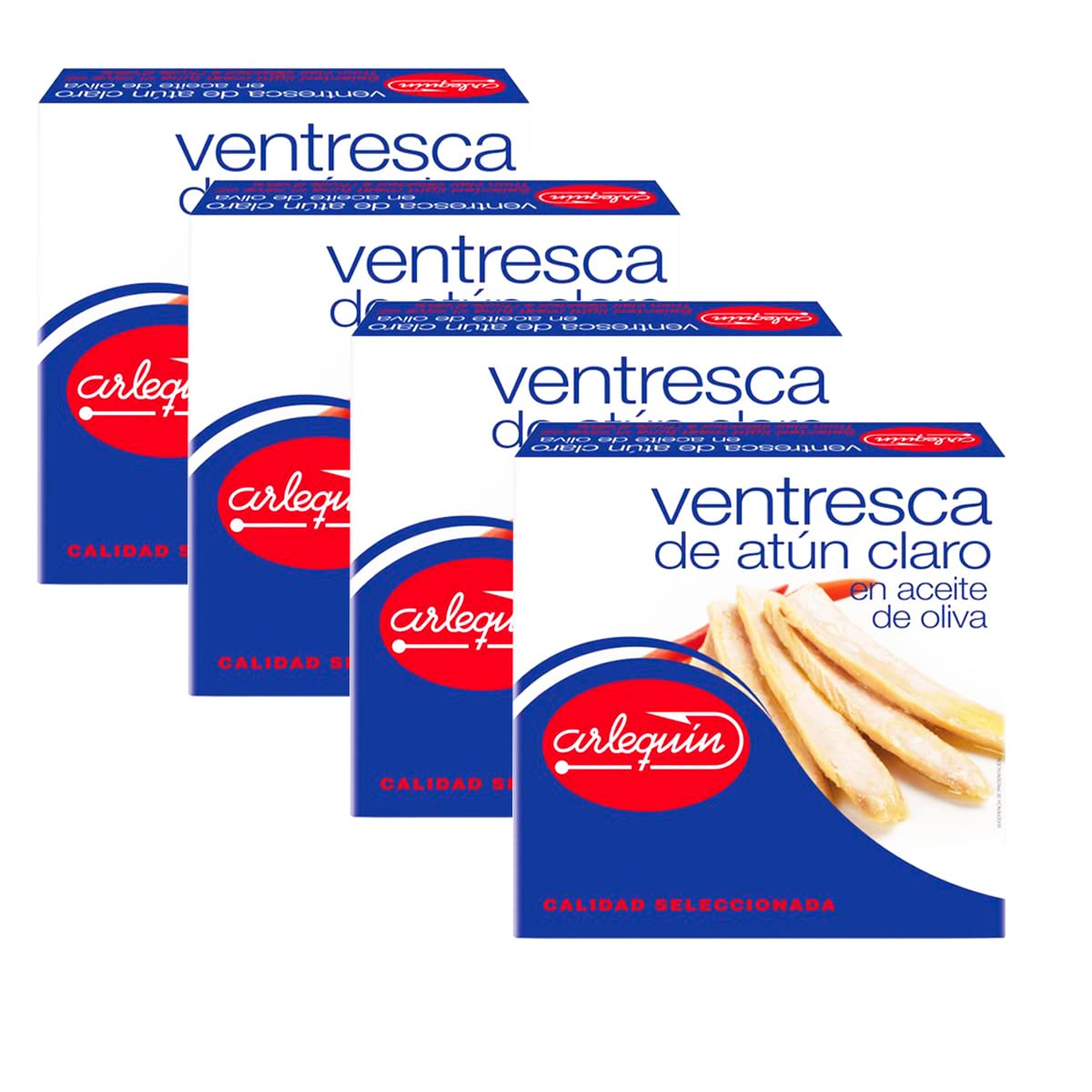 ARLEQUIN Ventresca de Atún Claro en Aceite de Oliva, Pack 4 Latas de 550 grs (2200 grs)