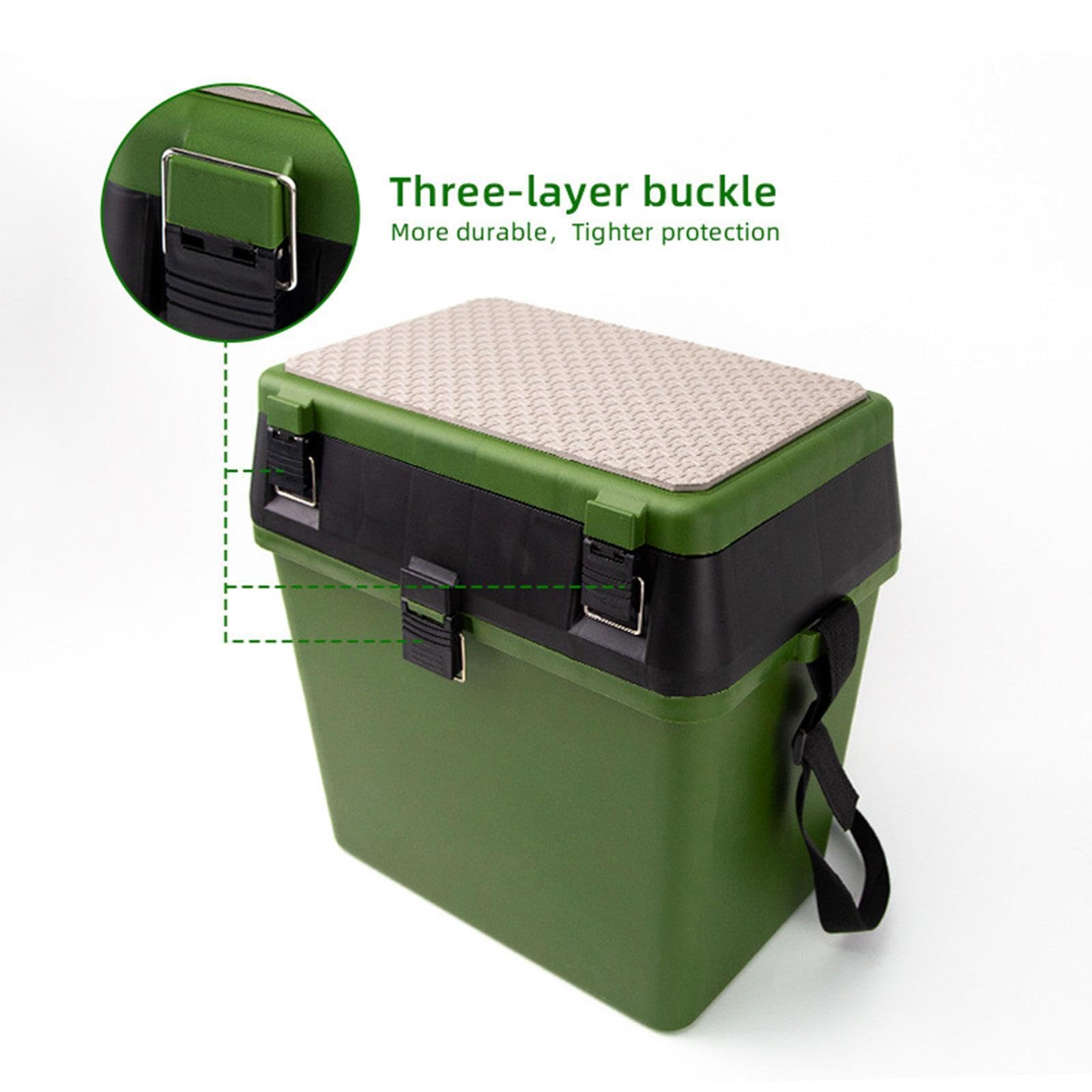 Caja de Pesca Multiusos con Capacidad de Carga de 100 Kg, Asiento Y Estuche para Señuelos de Pesca para Aficionados.
