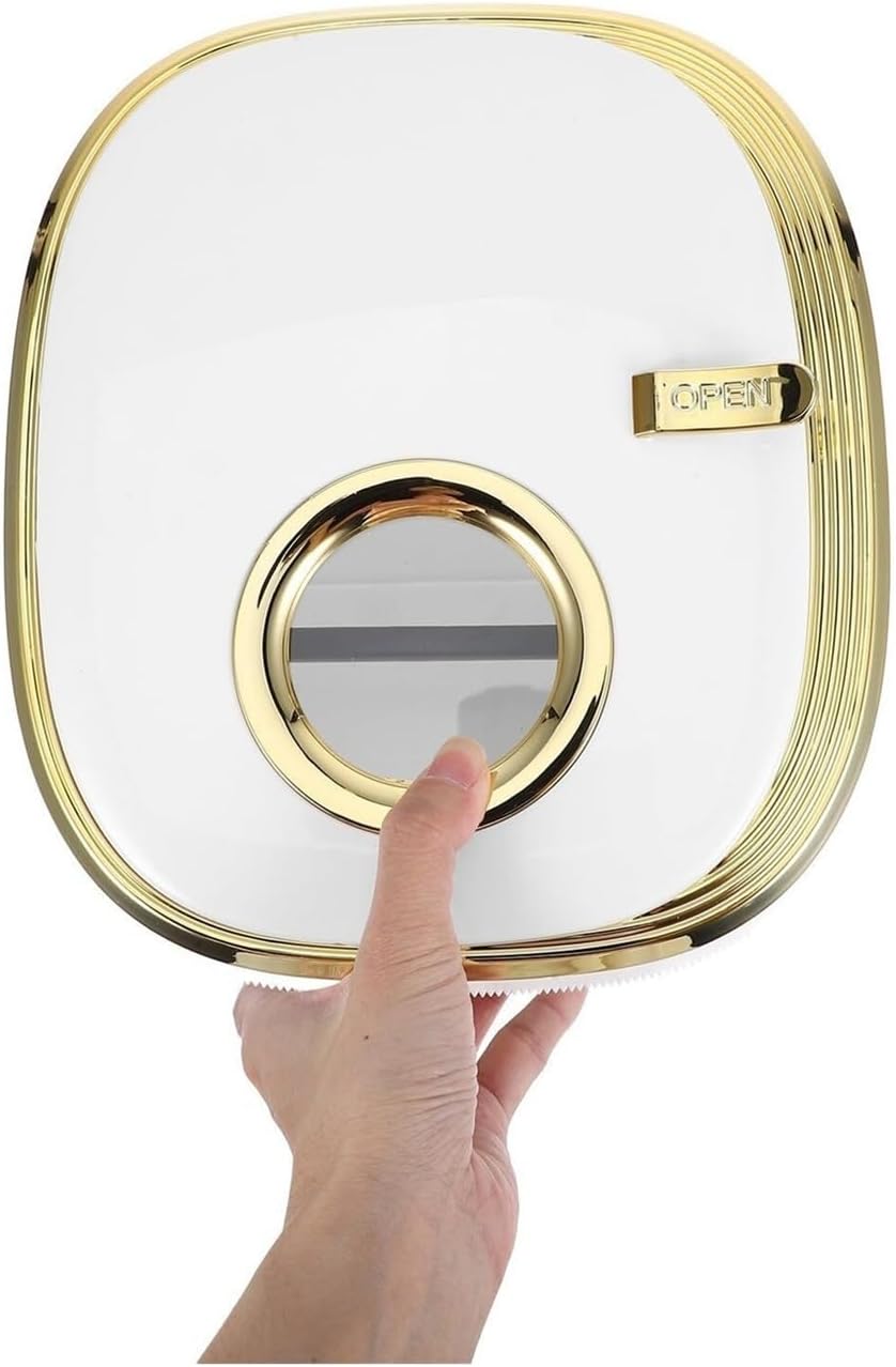 Toilet Paper Holder Toilet Paper Container Holder Tissue Box Wall Mounted Organizer Accessories Drawer Roll Tissue Roll(Gold)