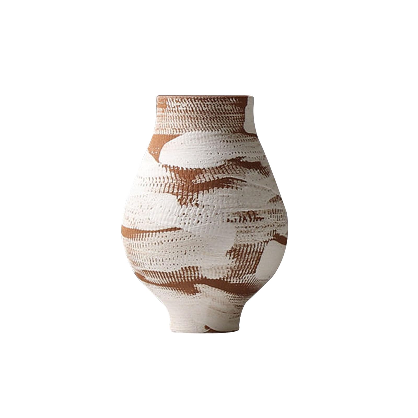 Nzzkoides Q4 Large Art Ceramic Vase, Creative Decorative Vase, Ornament For Living Room, Bedroom, Restaurant, Hotel, Farmhouse, Villa, Irregular Shape(Size:16.6 * 16.6 * 24.2Cm,Color:q4)