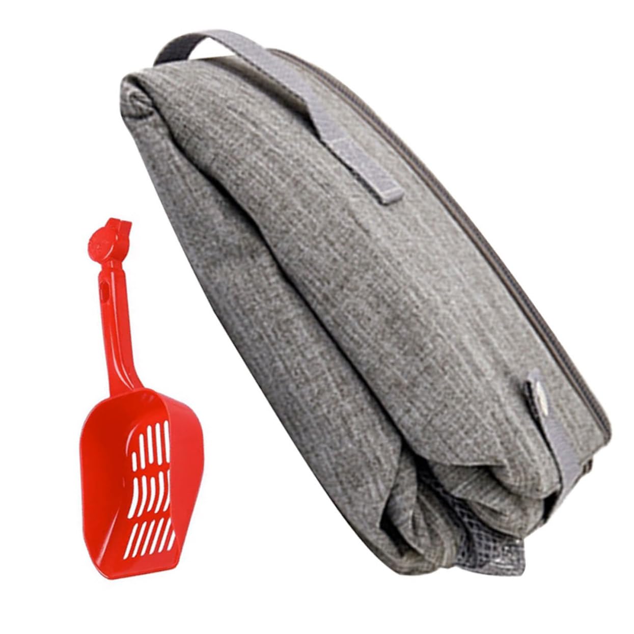 HEMOTON 3 Pièces Bac à Litière Portable Pour Chat Pliant Bac à Litière Pour Chat Avec Capuche Litière De Chats Voyage Boîtes à Litière Pour Chats Plateau Pliable Gris Clair Tissu Oxford