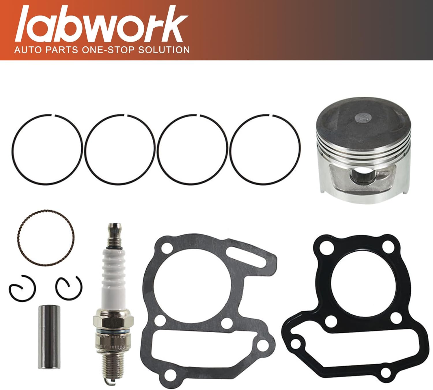 labwork Cylinder Piston Gasket Kit Replacement for Yamaha Moto 4 Raptor 80 Badger 80 Grizzly 80 Replacement for 22K-11311-02-00 22F-11351-01-00