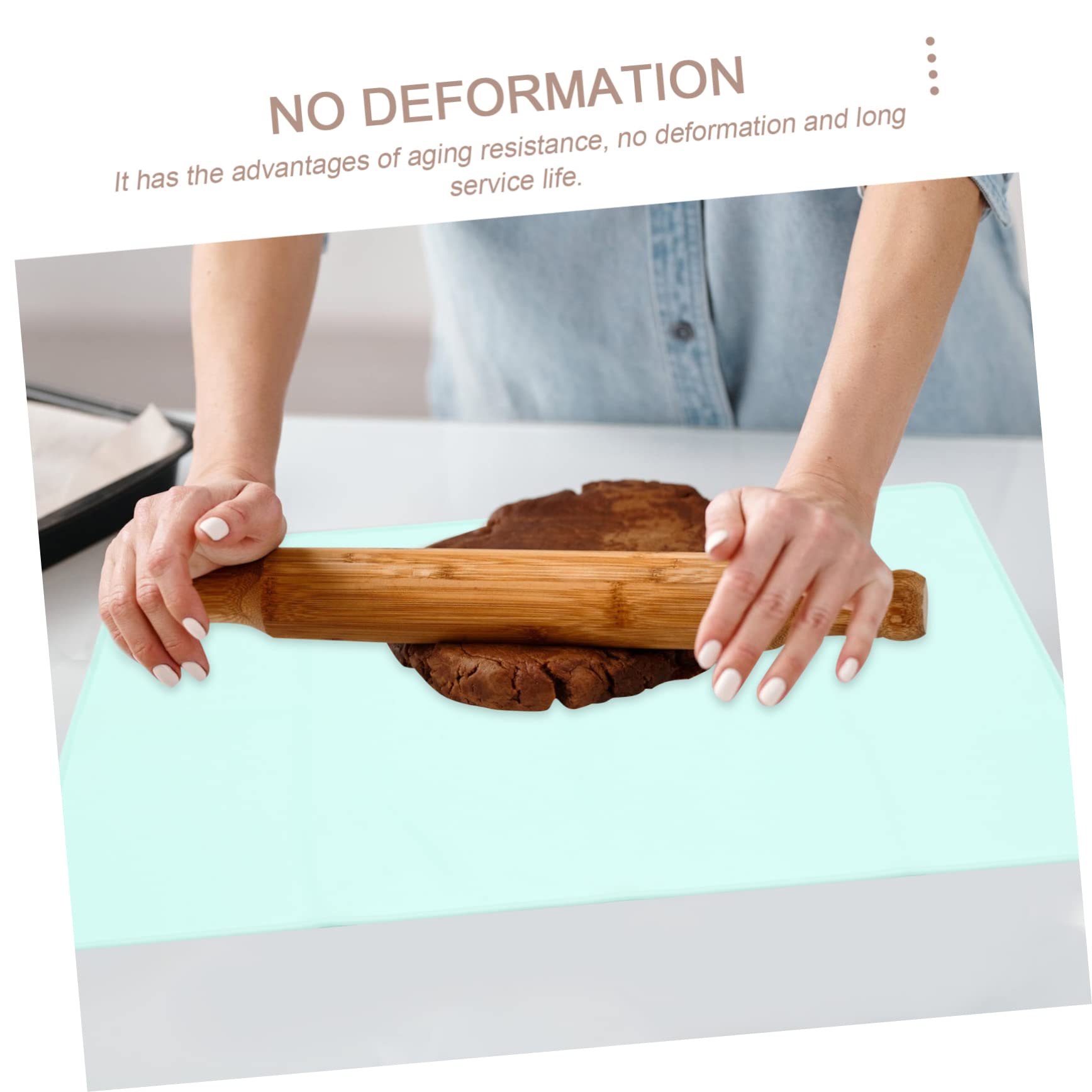 LIFKOME Silikon Knetmatte für Haushalt mit Rutschfester Unterseite Bequeme Rollmatte zum Backen und Brot Machen Wiederverwendbare Teigunterlage für Küche