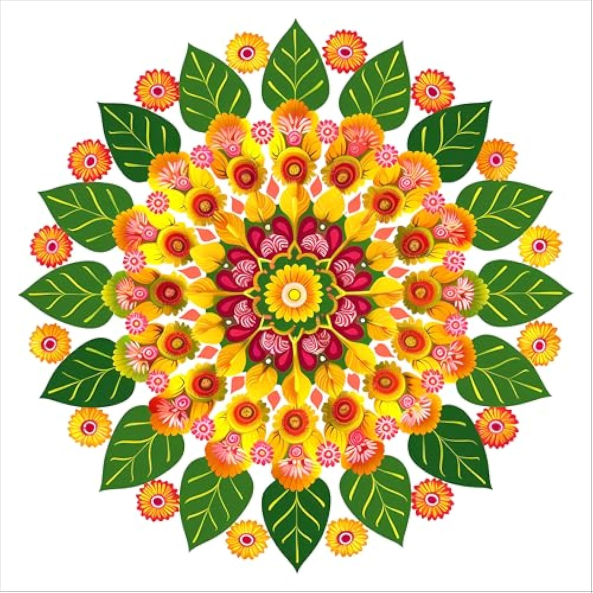 Rangoli Sticker for Living Room Door Decor