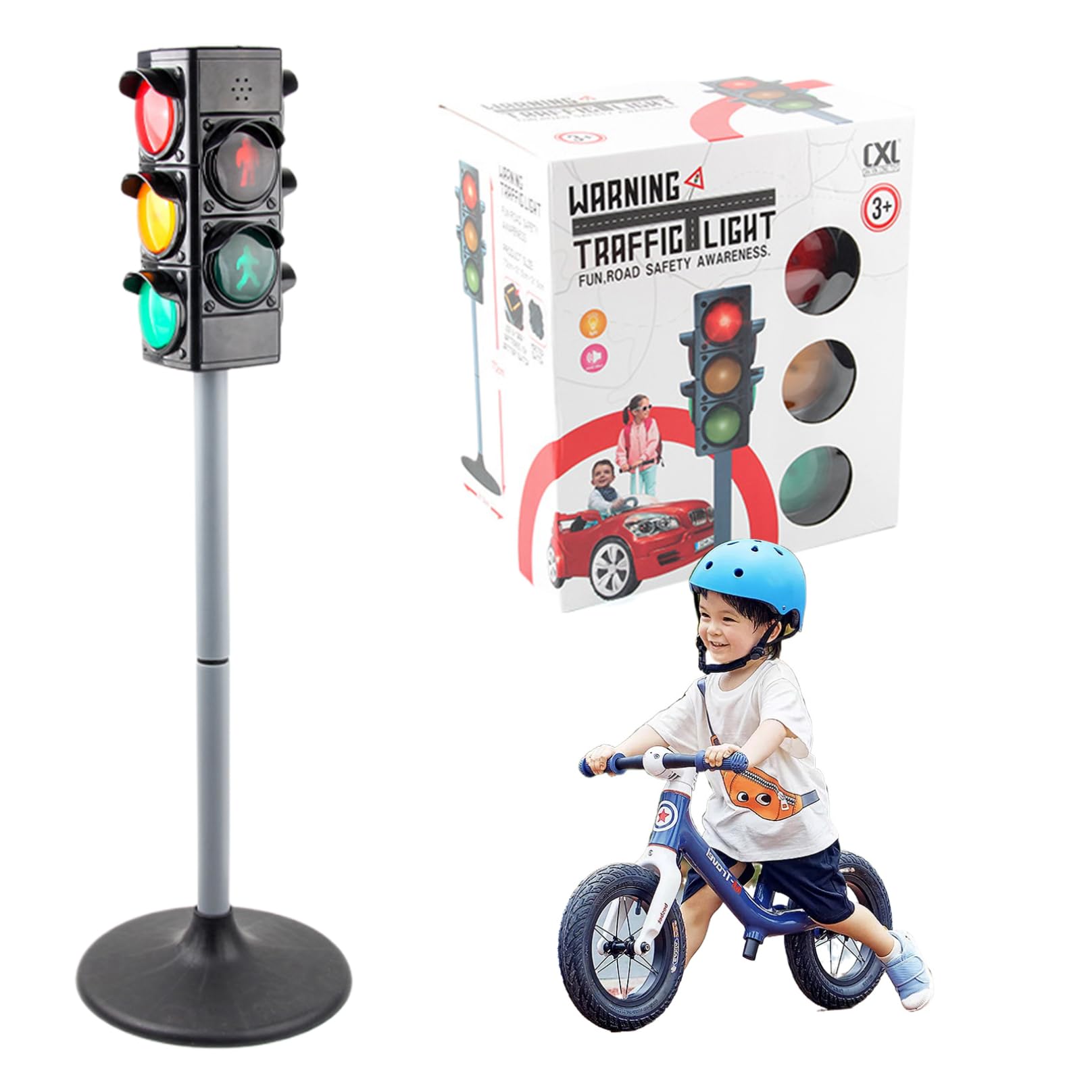 Suxdlan 27" Realistic Traffic Light Toy Manual/Auto Mode Sound Light