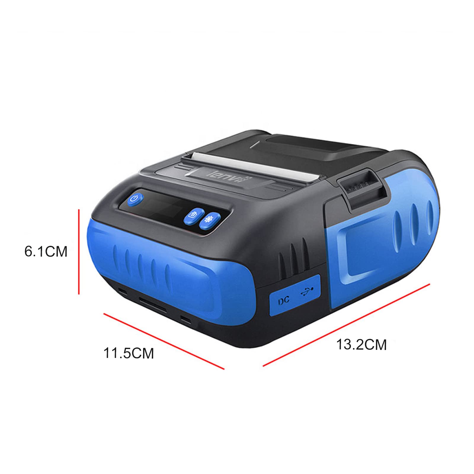 LENVII LV-378B 80mm Impresora de Etiqueta térmica Bluetooth 3 Pulgadas Impresora de código de Barras Mini recibo Impresora Dos en uno Compatible con el Sistema Android/iOS