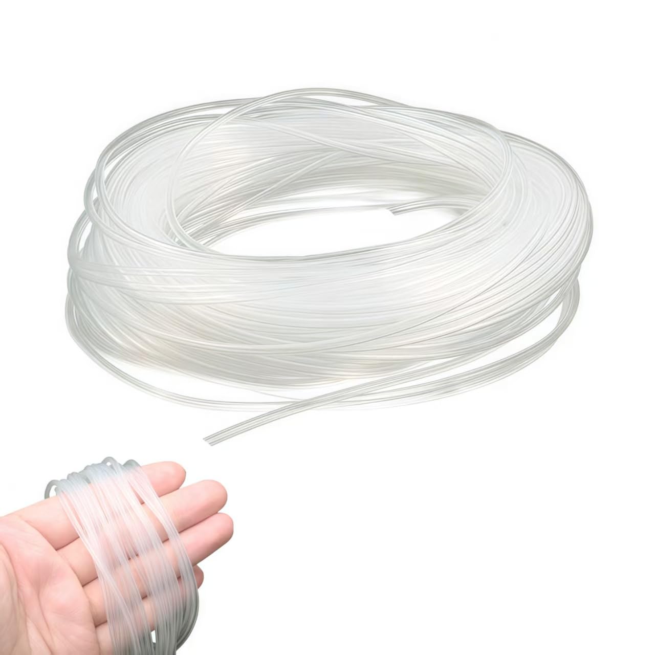 Silikonschlauch 50M, 1mm ID x 1.5mm OD, Lebensmittelechter, flexibler, hochtemperaturbeständiger, transparenter Silikonschlauch