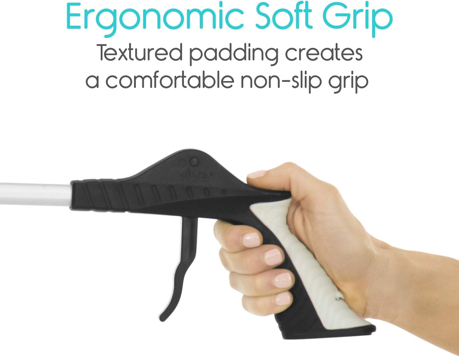 Vive 32" Grabber Reacher Tool (2 Pack) - Foldable Pickup Stick with Rotating Jaw & Sensitive Trigger - Heavy Duty Mobility Grip Hand Aid - Extra Reach Extender Claw for Seniors, Elderly, Handicap image 9 of 9 B07L43BLYH