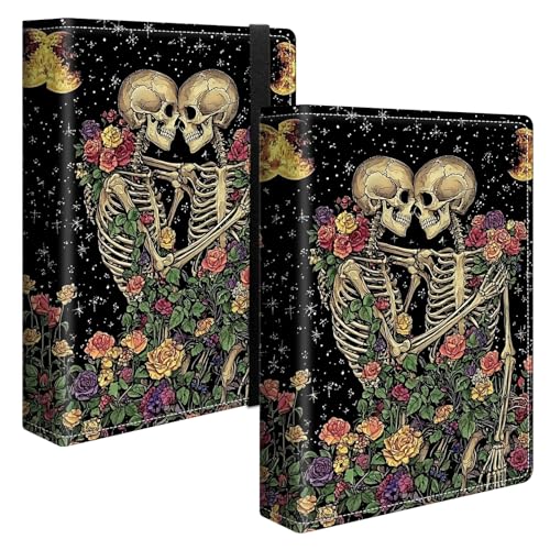 Image of Photo Album 4x6 120 Pockets Photos with Strong Elastic Band, Small Mini Albums Sheet Protector Folder for Photos, Album for Family Wedding Women Men Baby Vacation Gift, Skull Black
