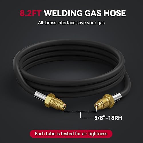 Miniatura 5 de ARCCAPTAIN Reguladores de CO2 de argón con manguera de soldadura de gas inerte de 8.2 pies, regulador de soldadura para MIG y TIG, 0-4000 PSI, 0-30+