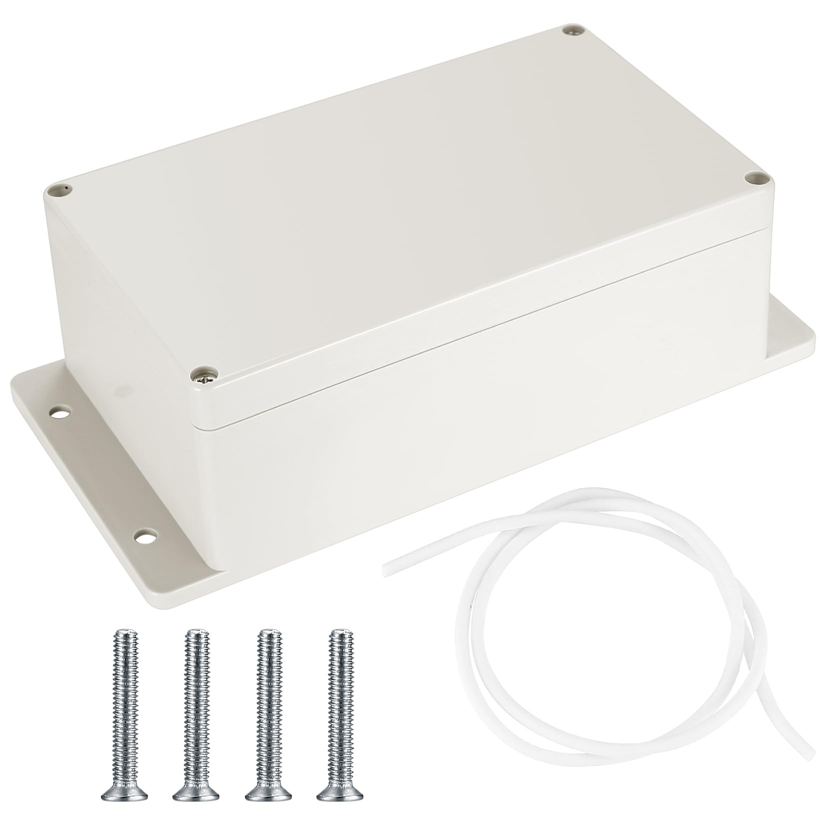 Caja de conexión para electrónica, caja de derivación impermeable IP65, caja de distribución de pared, caja de proyecto electrónico, caja de conexión (Gris-blanco con orejas, 200x120x75mm)