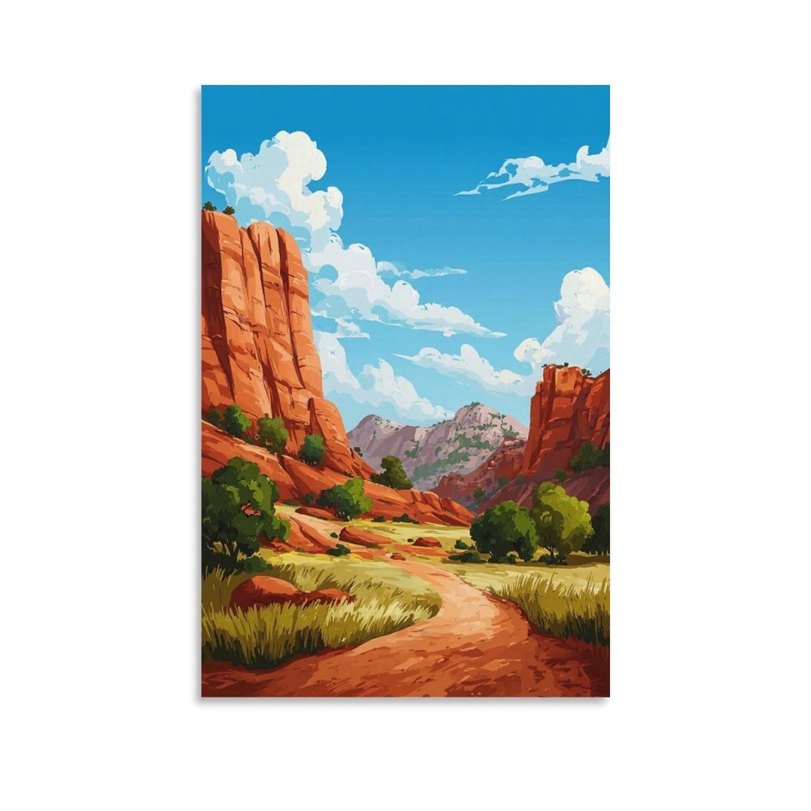 ZBBGGOZ East Canyon State Park Posters 24x36inch(60x90cm) Vintage Watercolor Canvas Art