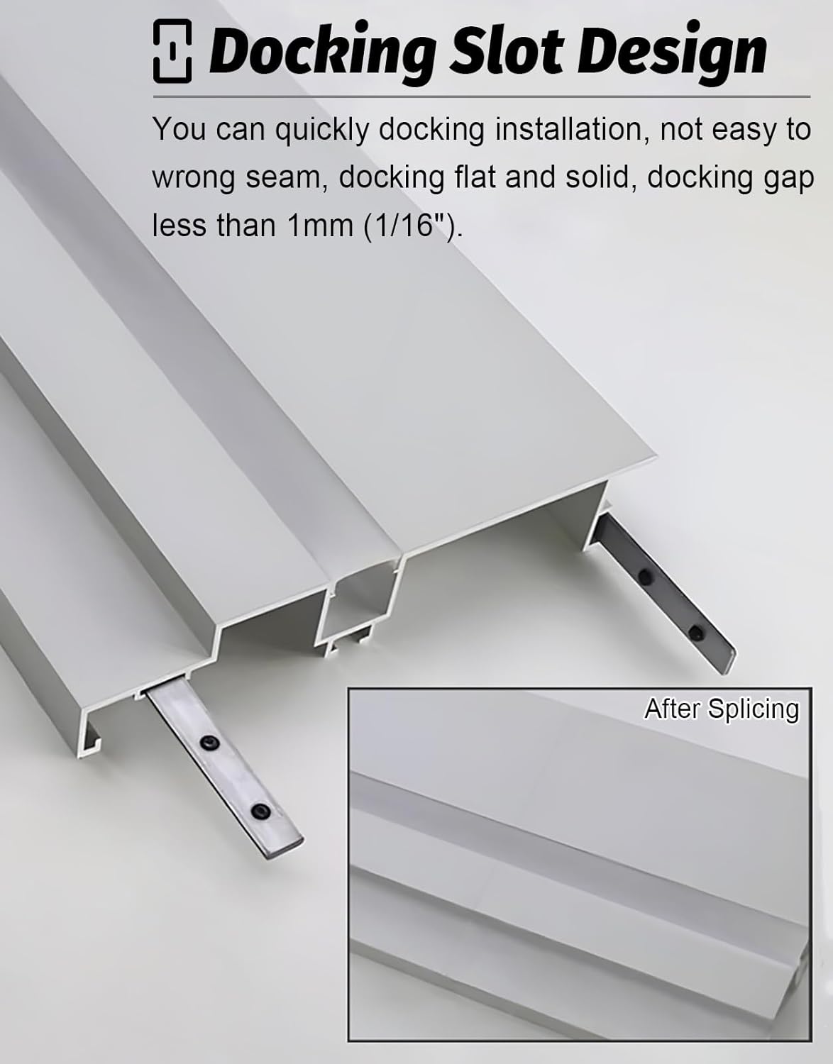 White LED Light Strip Diffuser - 18m (59.1 ft) Linear Cornice & Baseboard Molding, Crown Molding Lighting Trim for Living Room & Staircase, Seamless Illumination Solution