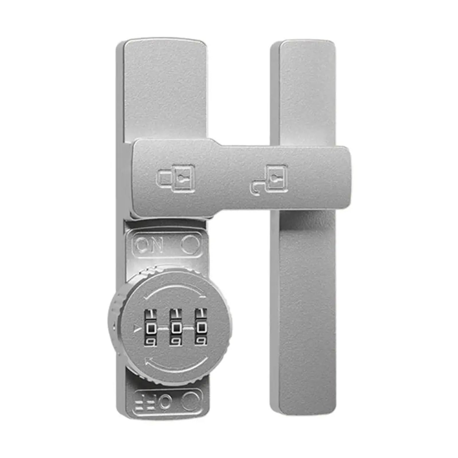 2PCS Zinc Alloy Security Door Buckle Hardware Barn Lock 3 Digit Password Window Latch for Interior(Silver)