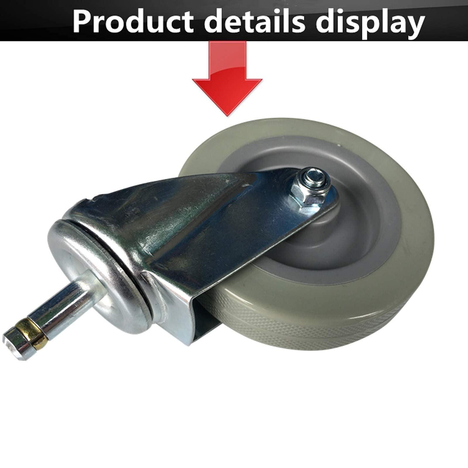Ruote girevoli Resistenti da 4" - Confezione da 4 Ruote in PU per mobili da Cucina, Hotel, Carrello, banco da Lavoro - Attacco Standard M11x50mm, capacità 210 kg, Mobilità fluida