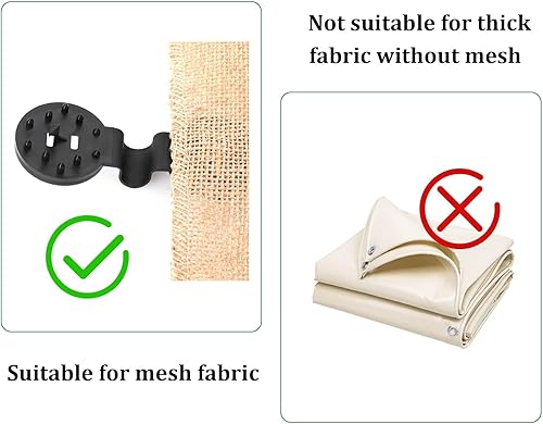 Miniatura 6 de 50 piezas de agarre de bloqueo de tela de sombra, clips de plástico para fijación de tela de sombra, abrazadera de fijación de tela para