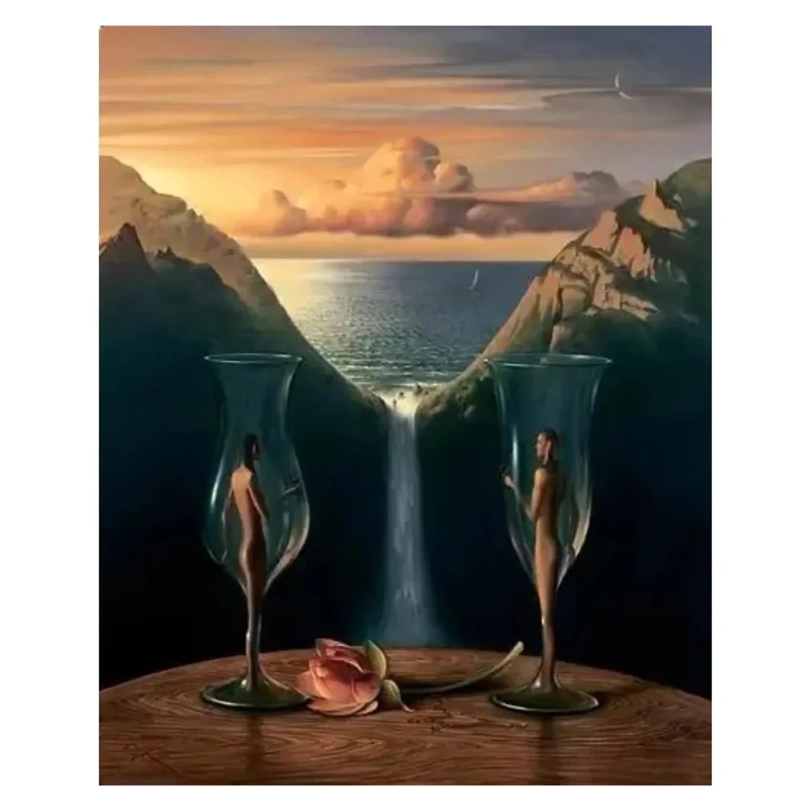 Xenite Q Wall Art Canvas Prints Surrealism Poster Abstract Landscape Canvas Painting And Print Home Wall Art Pictures Decoration(,30X40cm)