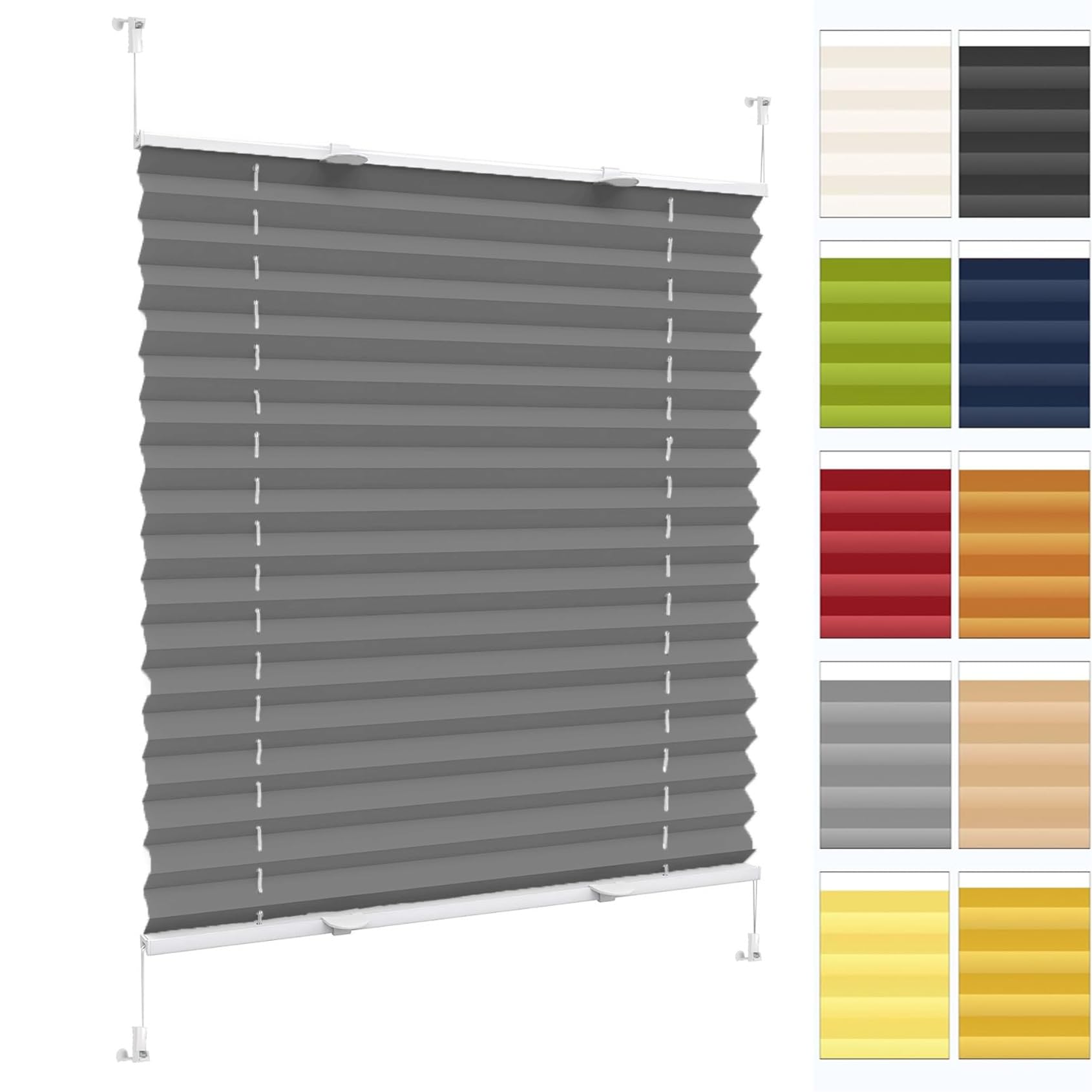 Estor Enrollable Estores sin Taladrar 20 x 140 cm, sin Taladrar Bloquea La Entrada de La Luz, Tela Oscurecedora Ventana Portátil, Estor Opaco y Enrollable, para Ventanas, Puertas, Gris