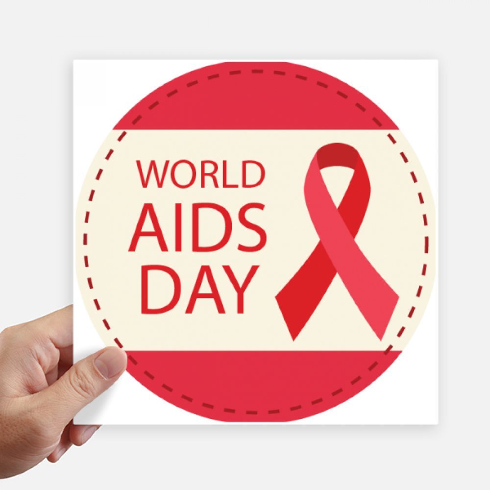 Sticker Ruban Rouge HIV 20cm pour Personnaliser Votre Valise et Ordinateur Portable au Quotidien