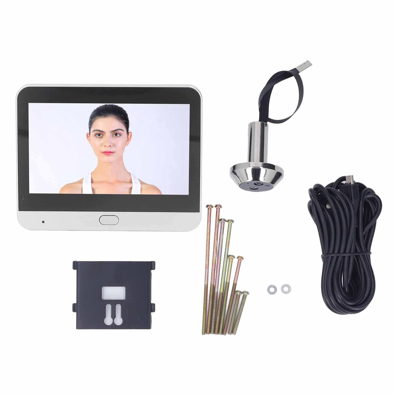 BuyWeek Mirilla Digital Puerta, 1080P Cámara de Mirilla Inalámbrica con Visión de 120 Grados Intercomunicador Visión Nocturna Visor de Puerta Digital con Monitor a Color de 4,3 Pulgadas